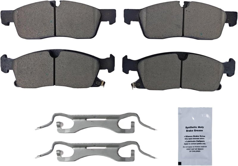 HUSCH D1904 Front Ceramic Brake Pads Kit Fit For Jeep Grand Cherokee 2017-2021, For Dodge Durango 2021-2022. - Image 2